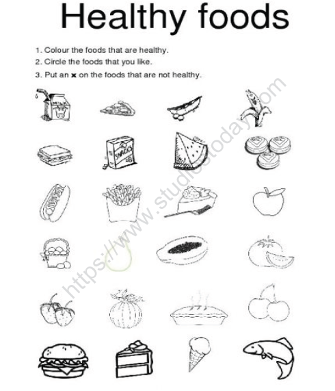 CBSE Class 1 EVS Food Words Worksheet
